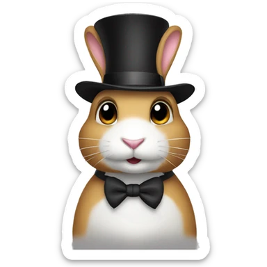 Rabit wearing top hat  sticker