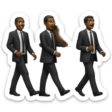 four men carrying a coffin sticker
