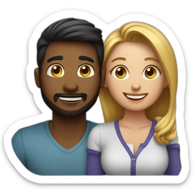 couple calling eachother on facetime with iphones sticker