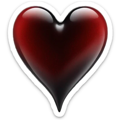 red black glass heart sticker