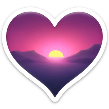 Sunset heart sticker