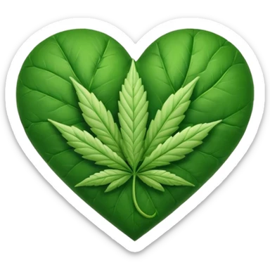 Animated weed leaf heart sticker