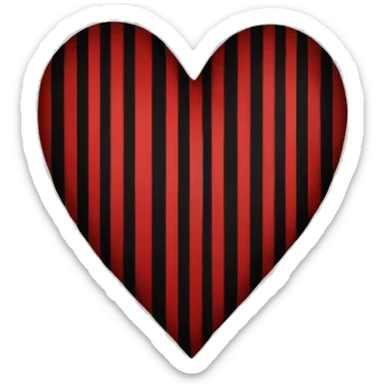 Red black stripe heart sticker