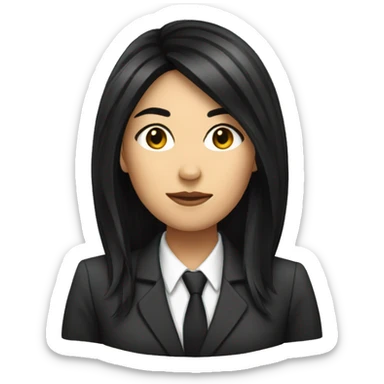 Female defense attorney with long black hair sticker