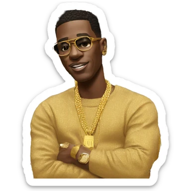 Young Dolph with A lot of gold bars sticker