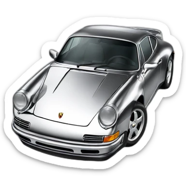 chrome porsche sticker