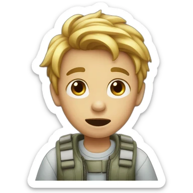 Boy saying huh sticker