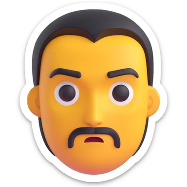 sigma male emoji, intense stare, sharp jawline, dangerous aura, tough and cool sticker