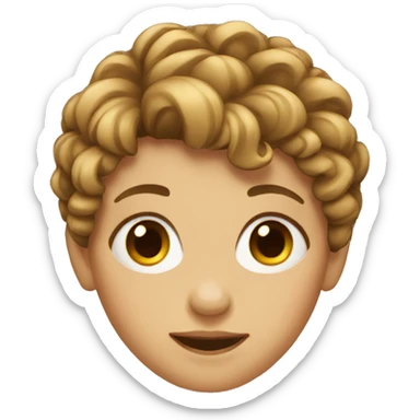 Girl with boy hair sticker