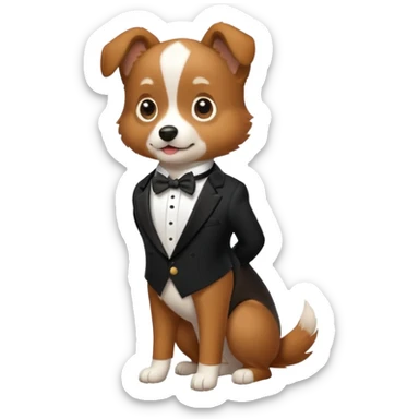 cute dog in a tuxedo sticker