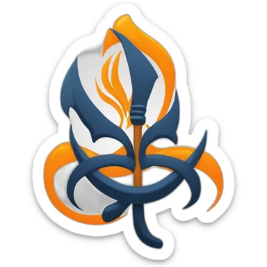 khalistan orange emoji with khanda in the middle sticker