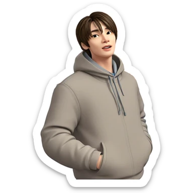 boy with gift by tree sticker