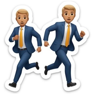 businessman picking running, face direct to camera sticker