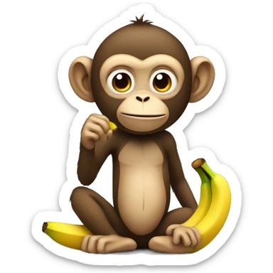 Monkey with a banana sticker