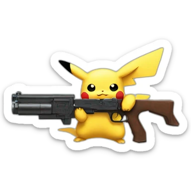 Pikachu gun sticker