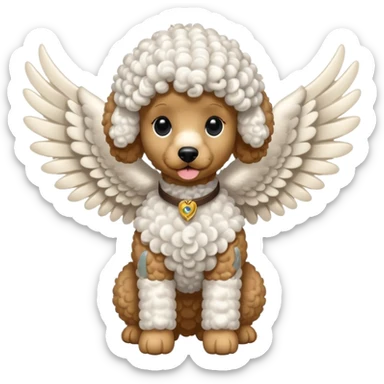 Perro poodle con alas sticker