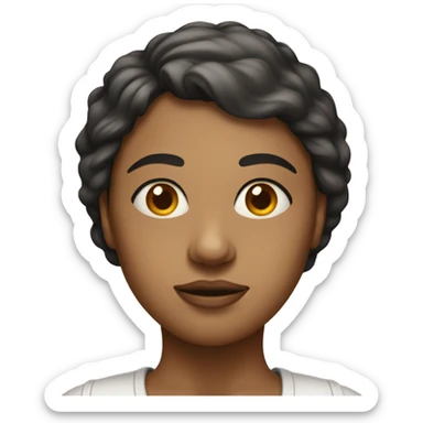 woman with a massive head  sticker