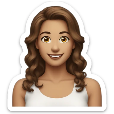 Pretty woman alluring smile brown hair sticker