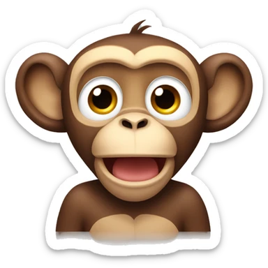 monkey with hands by his ears  sticker