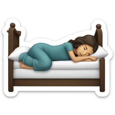 Brunette girl sleeping sticker