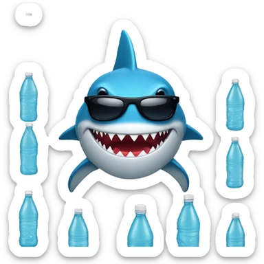 Shark with a Gatorade bottle band wearing sunglasses sticker