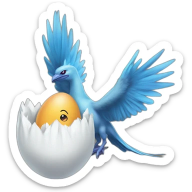 crazy funny stupid Articuno pokemon baby's realistic boku no pik o egg dual art artist sticker
