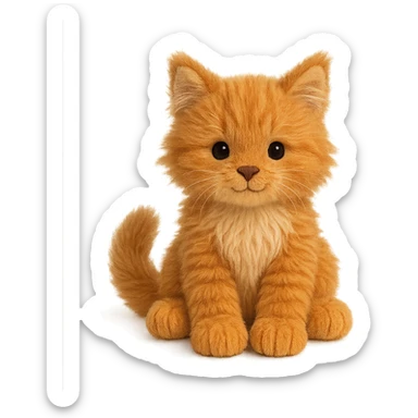 cute ginger maine coon kitten jellycat plushie sticker