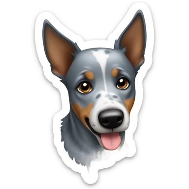 blue heeler dog with big ears sticker