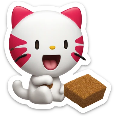 Hello kitty eating termites sticker