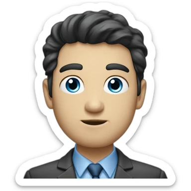 blue-eyes-man-with-hair-very-untidy-dressed-in-a-coat-with-tie-black-hair sticker