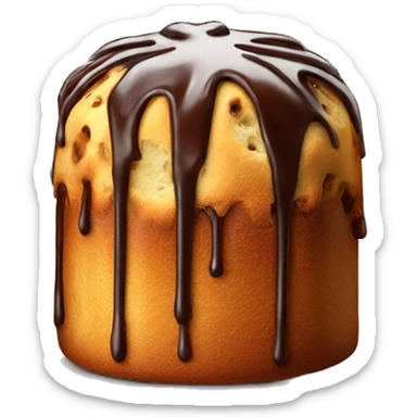 Full chocolate drip panettone sticker