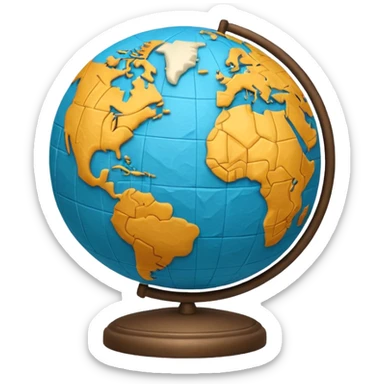 Papier-Mâché only Globe   sticker