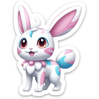 Kawaii Shiny Sylveon-Bunny-Pokémon full body sticker
