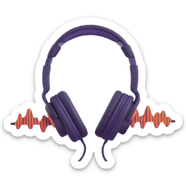 sound wave being enjoying music with headphones sticker