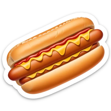 Hot dog with ketchup sticker
