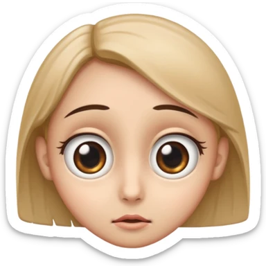 This emoji *😐* with big eyes sticker