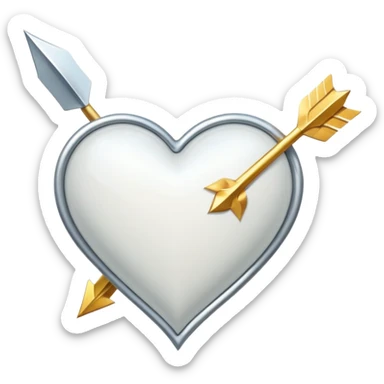 Heart pierced diagonally with an arrow, with cherubs overhead sticker