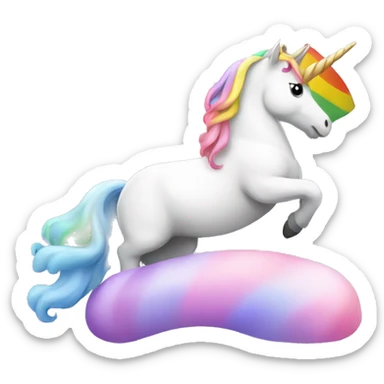 Unicorn sitting on a rainbow  sticker