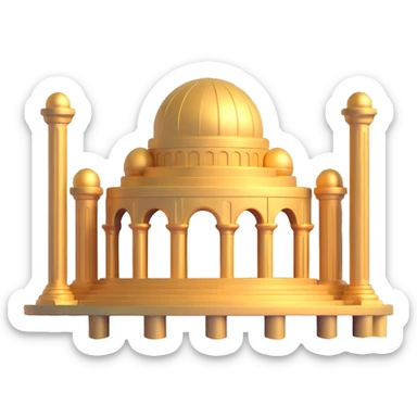 Futuristic Anunnaki golden underwater base with domes and pillars sticker