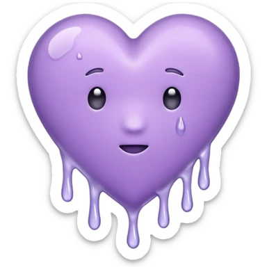 pastel purple dripping heart sticker