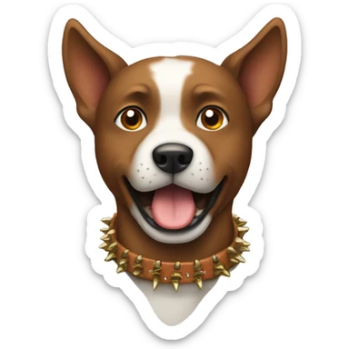 dog brown spiked collar sticker