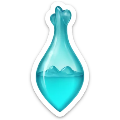 Glass Aqua heart sticker