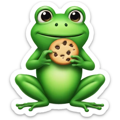 Frog holding a cookie sticker