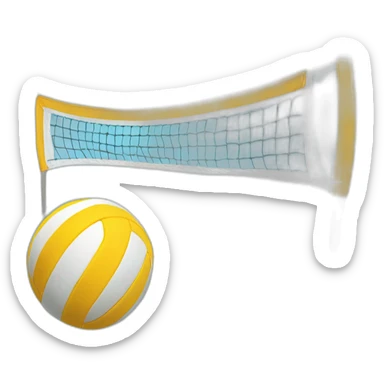 Volleyball net with ball sticker