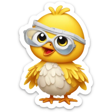 Baby chicken wearing clothes  sticker