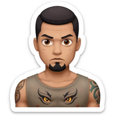 cara de malo con tatuajes sticker