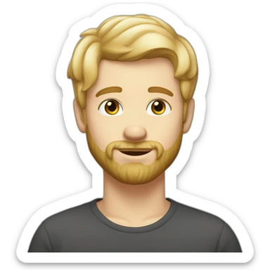 White guy with blond hair and light eyes with a small beard sending a kiss sticker