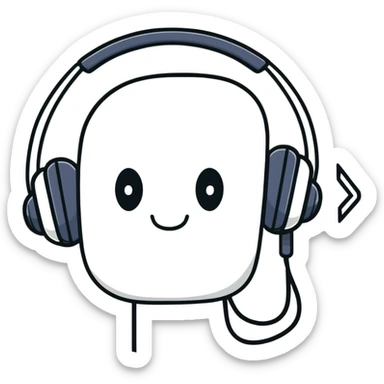 Cool face wearing headphones sticker
