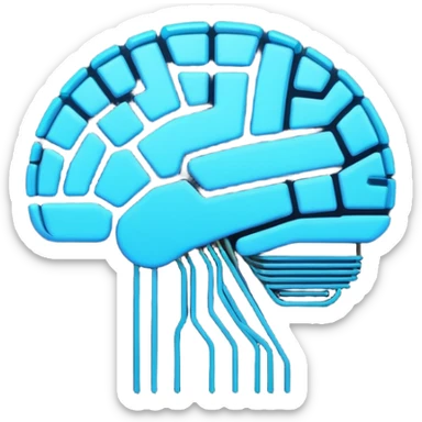   Create an emoji in which it is representing AI brain sticker
