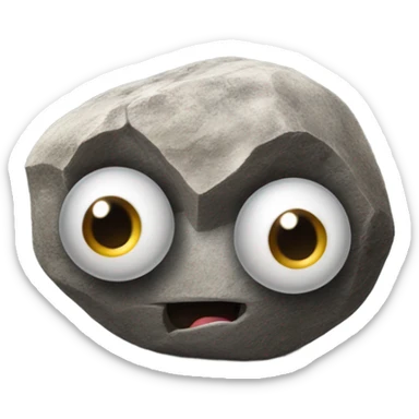 realistic rock with googly eyes glued on sticker